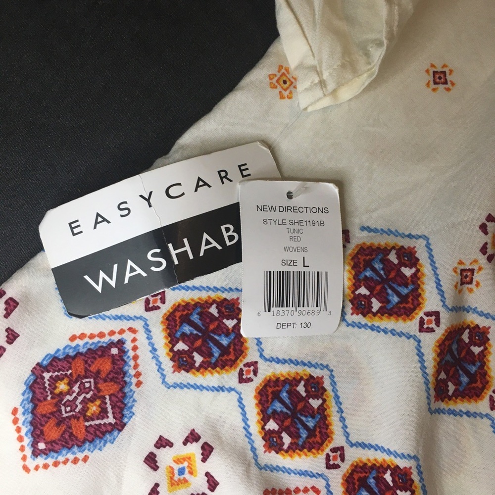 NWT- New Direction Boho Peasant Blouse Top Size L - Picture 7 of 9